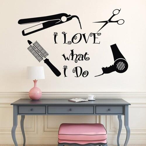 Barbershop Wall Decals Beauty Salon Hair Spa Fashion Girl Woman Scissors Wall Decal Vinyl Sticker Barbershop Salon Decor C285