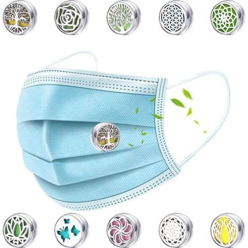 New Magnetic Aromatherapy Essential Oil Diffuser Buckle Stainless Steel Aroma Perfume Locket Jewelry Women Brooch Men Cufflink