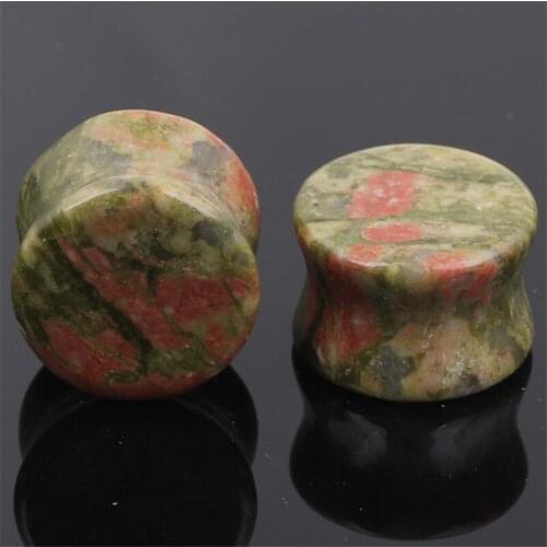 2pcs/lot New arrival Natural Stone Ear Plugs Tunnels Flesh Expansions Piercing Fashion Gauges Expanders Rings Sexy Body Jewelry