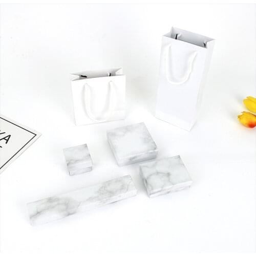 New Arrive Marble Pattern Printing Jewelry Packaging Cover Box Square High Quality Necklace Bracelet Jewelry Ring Gift Boxes