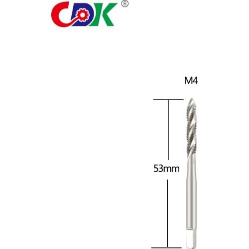 One Pcs M4 Spiral Flute Metric Thread Taps Straight Flute Machine Screw HSSE Material