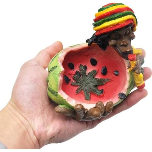 Ashtray Tobacco Ash Box Sculpture Statue Container Decoration Retro Vintage Home Office Bar Ornament Crafts Man Gift