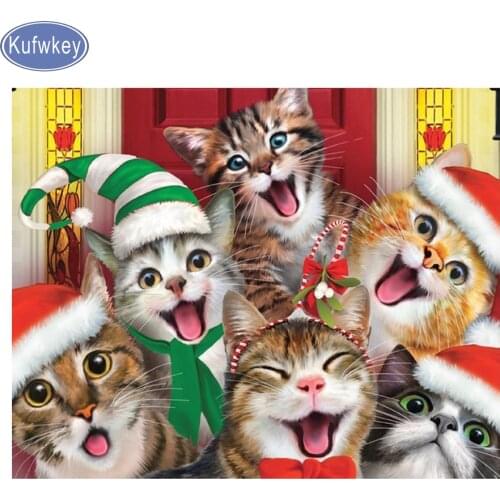 Full,Diamond Embroidery,5D,Diamond Painting cat animal Kits,Cross Stitch,3D,Diamond Mosaic,Needlework,Crafts,Christmas,gift