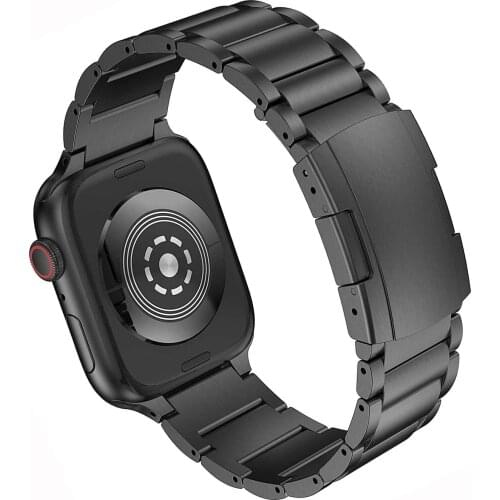 Titanium Strap Compatible With Apple Watch Band 44mm 42mm 40mm 38mm Quick folding buckle bracelet strap for iwatch 6 5 4 3 2 SE