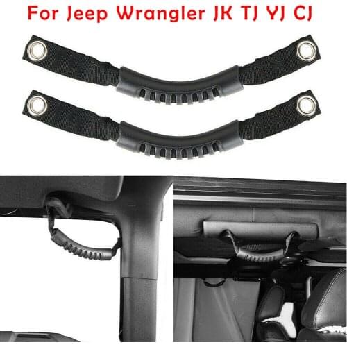 Rubber Grab Grip Interior Handles Door Handle Fit For Jeep Wrangler JK/TJ/YJ/CJ Car Roll Bar Mount Side Grab Handles Kit
