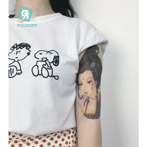 Rocooart LC-533 Chinese Ancient Style Classic Beauty Personage Temporary Women Body and Arms Waterproof Tattoo Sticker Taty