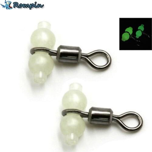 Rompin 30pcs/lot Luminous Fishing Swivels Rolling Swivels Sea Fishing Accessories Tackle Connector Rolling Swivels 3-way Swivels