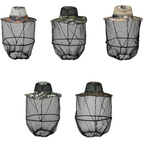 Mosquito Head Net Cap Breathable Sunshade Fishing Bucket Hat Outdoor Protective Sportswear Accessories