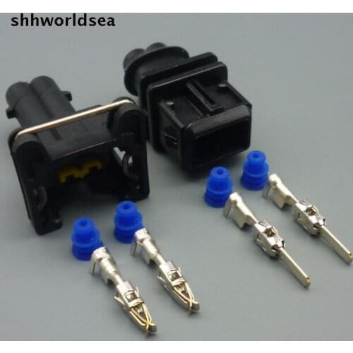 Shhworldsea 2 pin 3.5MM EV1 car wire harness connector plug auto nozzle female male connector car waterproof electrical plug