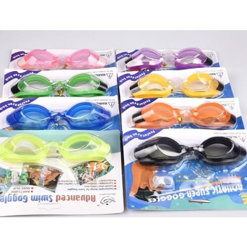 Silicone Swimming Goggles Waterproof Anti Fog Goggles Set UV Protection Wide View Adjustable Glasses With Nose Clip Ear Plug 1pc