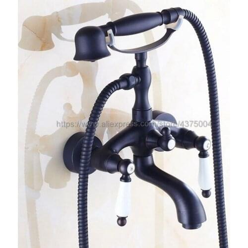 Bathtub Faucets Oil Rubbed Bronze Wall Mounted Bathroom Bath Shower Faucets Bathtub Faucet With Hand Shower Ntf552