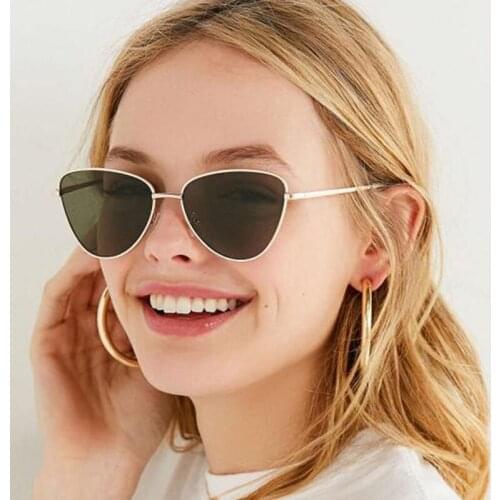 2021 New Metal Cateye Sunglasses Women Brand Designer Candy Color Sun Glasses Outdoor Street Beat Oculos De Sol Feminino Okulary