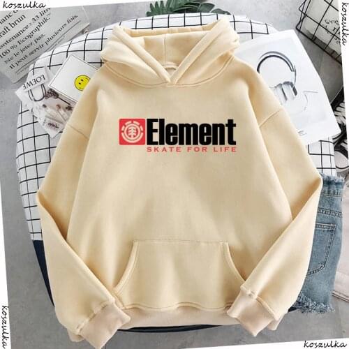 New Autumn Winter Hip Hop Hooded Fashion Mens ELEMENT Hoodies Sweatshirts Hoody Men Beige Long Sleeved Male Hoodie Sweatshirt