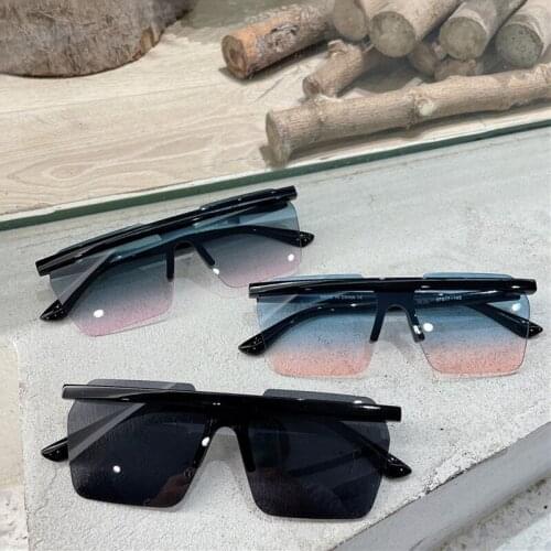 Trending Women Men Vintage Flat Top Oversize Driving Cool Sunglasses Brand Designer One Piece Sun Glasses Classic Square UV400