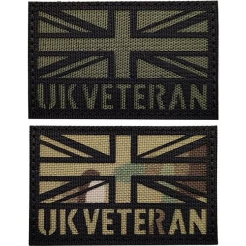 UK VETERAN PATCHES Nylon United Kingdom National Flag Badge For Clothies Backpack Stickers Decoration Appliques