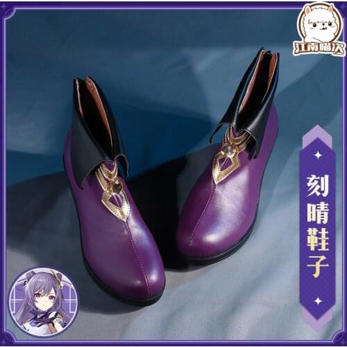 STOCK Amine Game Genshin Impact Keqing Shoes Game Character Cosplay Shoes Size 36-39 2021 New