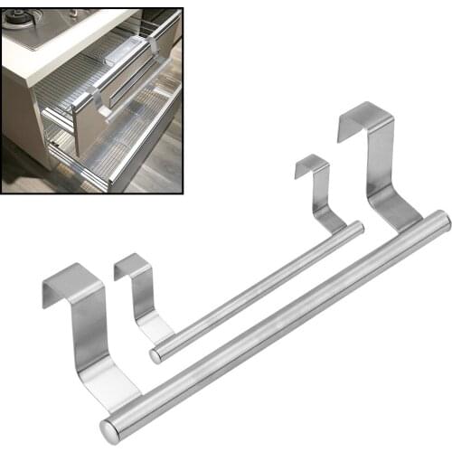 Stainless Steel Towel Rack Cabinet Door Towel Bar Hanging Holder Kitchen Shelf Single Shot Towel Rack Bathroom