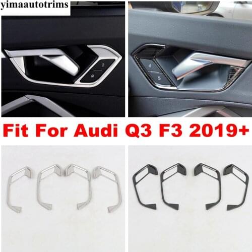 Stainless Steel Interior For Audi Q3 F3 2019 2020 2021 Car Inner Door Handle Bowl Frame Decor Strip Cover Trim Accessories
