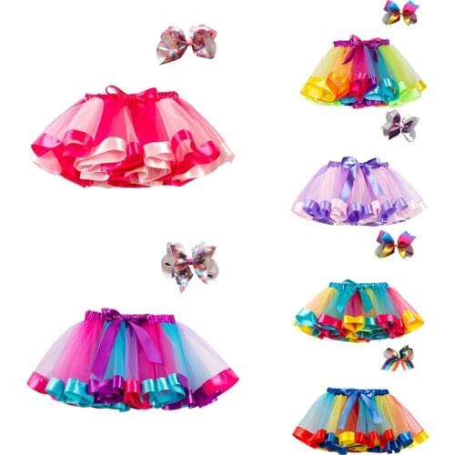 0 To 8 Years Unicorn Tutu Skirt Baby Girl Clothes Princess Party Rainbow Pettiskirt Unicorn Tulle Skirts Children Girls Clothing