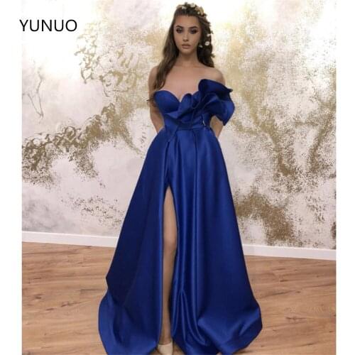 YUNUO A-line Sweetheart Prom Dresses Long With Pockets Royal Blue Africa Evening Dress For Women Saudi Arabia Party Gowns