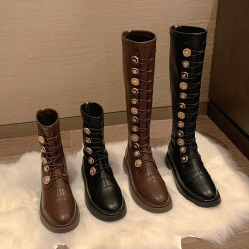 High-Quality WomenS Long Boots British Style All-Match Female Boots Roman Gladiator Knight Boots High-Tube WomenS Boots