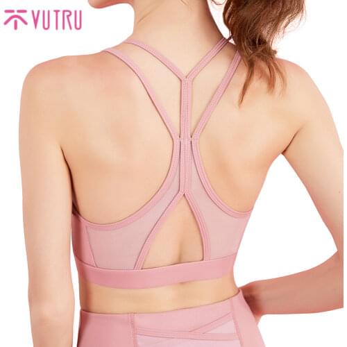 VUTRU Women Sports Bra Push Up Crop Top Female Fitness Gym Bra Hollow Breathable Top Sexy Running Yoga Bra Athletic Sportswear