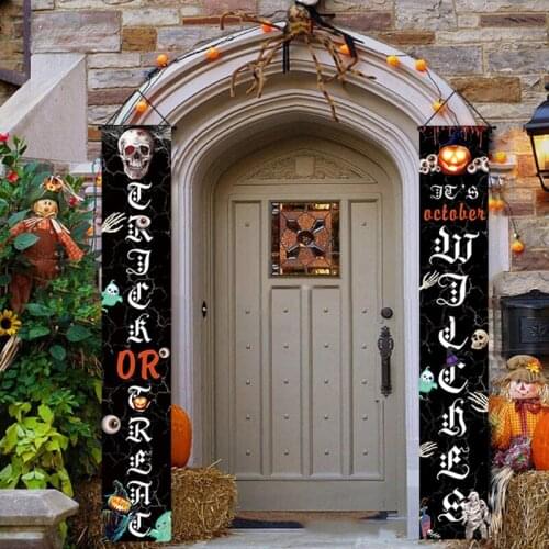 Halloween Porch Sign Banners Personalized Theme Party Couplet for Home Bar Haunted House Decoration SDF-SHIP