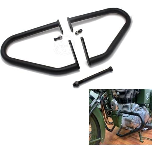 1 Pair Engine Guard Highway Crash Bar Kits For Royal Enfield Classic 500 Pegasus Black