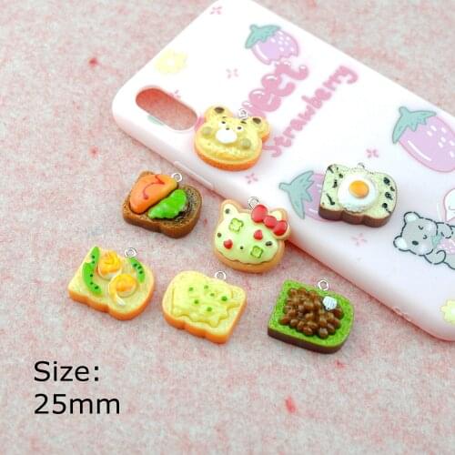 10pcs Resin Cake Food Charms for Earring Key Chain Necklace Pendant Jewelry Findings Making