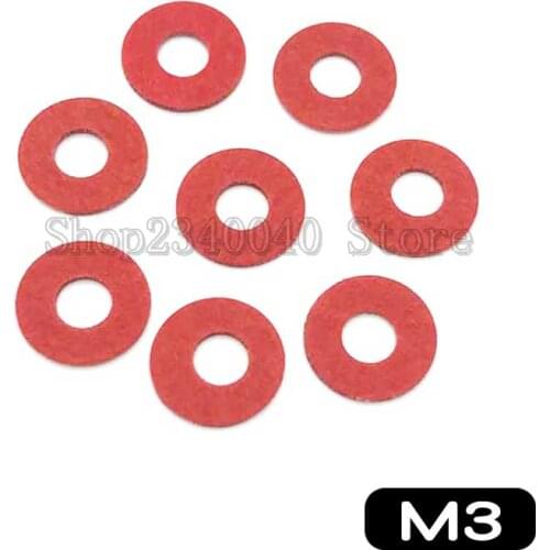 100pcs M3*8*0.5mm Red Motherboard Screw Insulating Fiber Washers Red Steel Paper Meson Gasket Spacer Plain Gasket Ring Meson