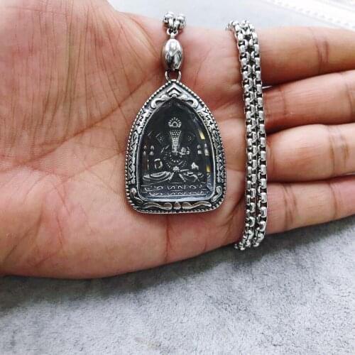 159 # Southeast Asia Thailand Temple Greco-Buddhist pocket travel talisman Omnipotent Ganesha wealth Buddha card Pendant Amulet