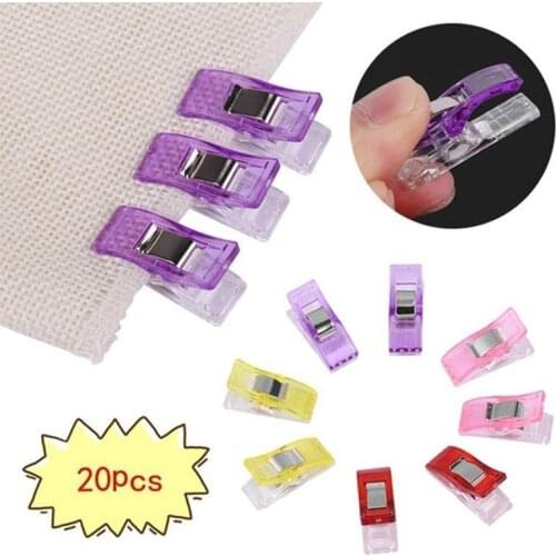 20Pcs/Set Portable Multicolor Sewing Plastic Clips Multifunction Fixed Fabric Clamps for DIY Patchwork Crafting Crocheting