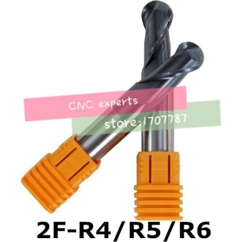 3PCS radius 4.0 5.0 6.0MM HRC50 2 flutes Tungsten Carbide Ball Nose End Mill set milling cutter