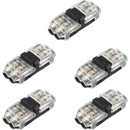 5Pack 2 Pin Low Voltage Wire Connectors 2 Pin 2 Way Universal Compact Wire I Shape Terminals Quick Splice Wire Wiring Connector