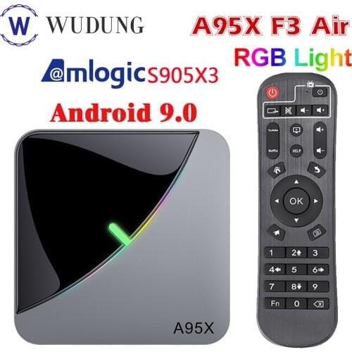 A95X F3 Air Android 9.0 RGB Light Smart TV BOX S905X3 Quad Core Support BT4.2 4K 2.4G/5G Dual WIFI XDR VP9+ Youtube Set Top Box