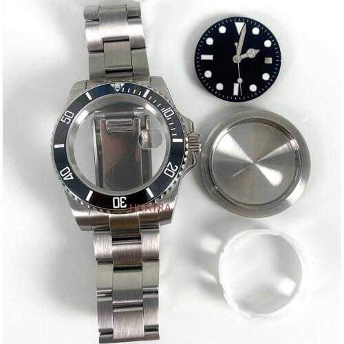 Watch accessories Mens mechanical watch 8215 2813 40mm SUB stainless steel with case set sapphire glass ceramic ring