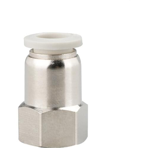 White Cap PCF Air Pneumatic 1/8" 1/4" 3/8" 1/2" BSPT Female x 4/6/8/10/12mm OD Tube Air Pneumatic Push In Connector Copler