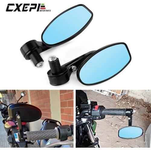 7/8" 22MM CNC Motorcycle Handlebar Bar End Rearview Rear View Side Mirrors black Convex Glass Universal For Yamaha MT07 MT09
