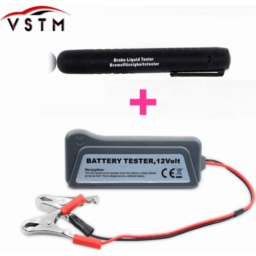 Hot Selling 12V Digital Battery Alternator Tester with 6 LED Lights Display Battery Testers with Brake Fluid Tester