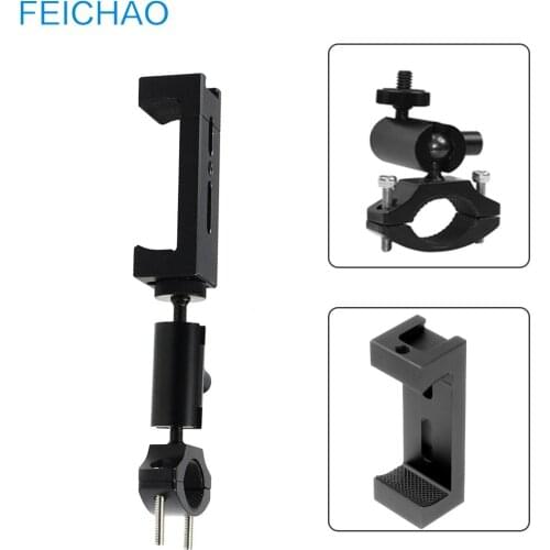 Bike Motorcycle Handlebar Clamp Mobile Phone Stand Holder Selfie Camera Gimbal Tripod Mount for GoPro 6.16" Smartphone HUAWEI
