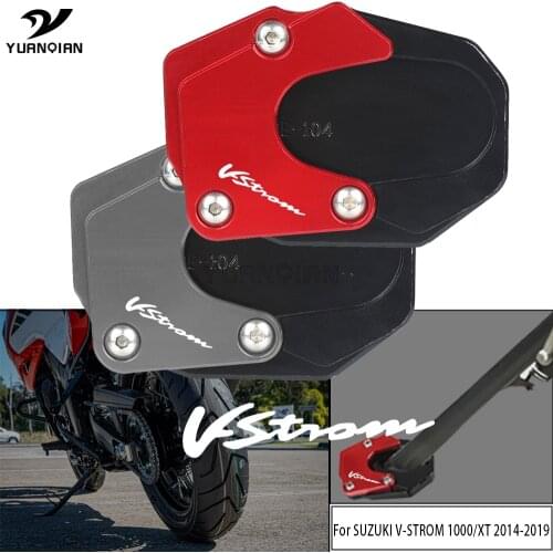 For SUZUKI V-STROM 1000 1050 XT VSTROM 1000/1050XT CNC Aluminum Motorcycle Side Stand Pad Enlargement Plate Kickstand Extension