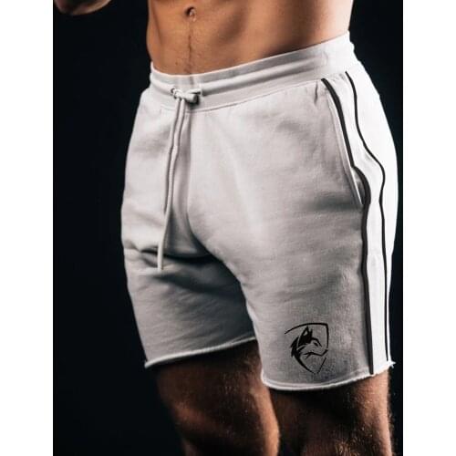 Cotton Running Sport Shorts Men Gym Fitness Training Bermuda Male Bodybuilding Print Short Pants Summer Jogging Workout Bottoms