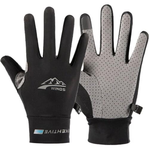 Wear-resistant Full-finger Cycling Gloves Sunscreen Outdoor Sports Fishing Gloves Two Finger Touch Screen Riding Gloves