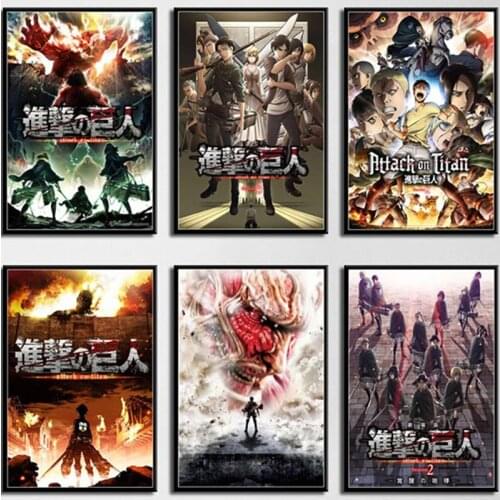 Canvas Print Painting Wall Art Modular Picture Attack on Titan Japan Anime Movie Modern Home Decor Kids Room Nordic Style Poster