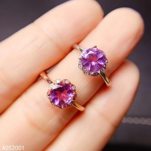 KJJEAXCMY fine jewelry Amethyst 925 sterling silver new gemstone women ring beautiful