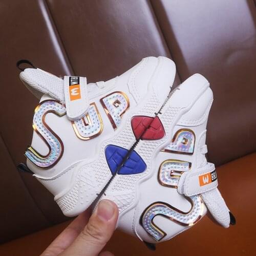 2021 Spring Children Sneakers New Boy White Shoes Girls Korean Casual Small Casual Shoes Baby Toddler Shoes Boy Boots Baby Boots