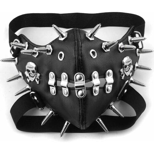 Spike Mask Motorcycle Biker Sport Half Face Leather Mask