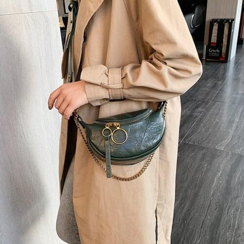 Fashion PU Leather chest bag Teenager Girls Chain Small Shoulder Messenger Bag Lady Travel Handbags and Purses