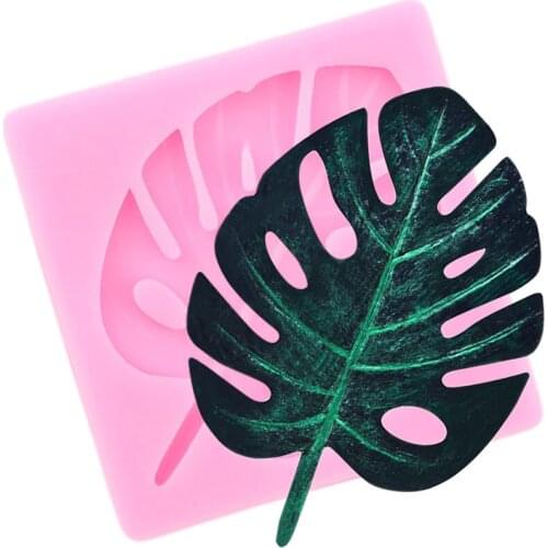 Monstera Leaves Silicone Mold Tropical Palm Leaf Cake Border Molds Chocolate Candy Cupcake Topper Fondant Cake Decorating Tools