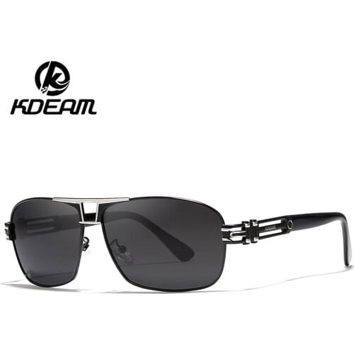 KDEAM Business Aluminum Sunglasses Men HD Polarized Lens Vintage Eyewear Fishing Sun Glasses For Men/Women With case KD737